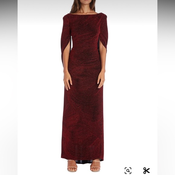 R&M Richards Metallic floor length gown *size 14* - Picture 1 of 8